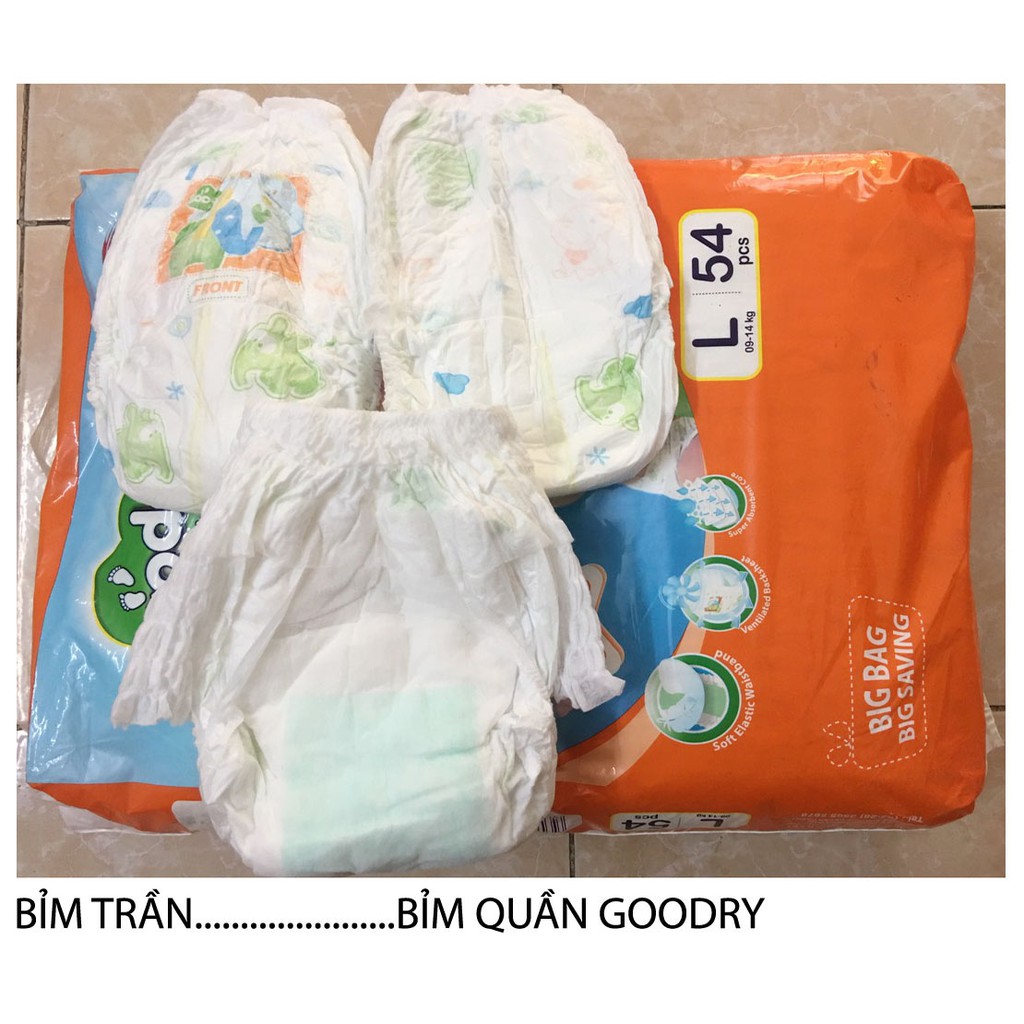 Bỉm Trần Quần Goodry: M-100miếng , L-100miếng, XL -100miêmg (Hàng chuẩn)