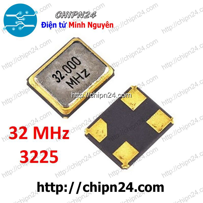 [2 CÁI] Thạch anh Dán 3225 32M (4 chân 3.2x2.5mm 32MHz)