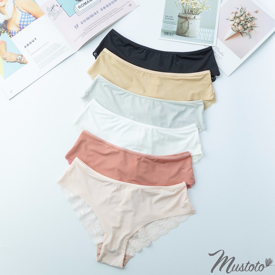 Quần Lót Nữ Lưng Vừa Phối Ren Đùi Holly (Mustoto MQ06)