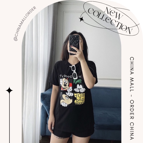 Set Bộ Phông Nữ Mickey Pluto Hide Chất Cực Mát