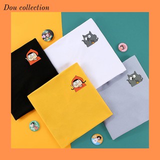 [Dou] Áo Thun Unisex In Hình Icon Thời Trang Nam Nữ Couple Nhiều Màu Họa Tiết Cáo - Cotton - AT010