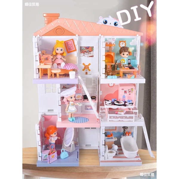 ĐỒ CHƠI NGÔI NHÀ BÚP BÊ LITTLE WORD DIY l