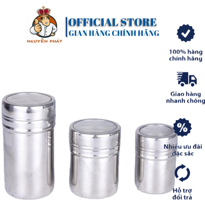 Hũ Rắc Bột Cacao Inox có nắp, lọ rắc cacao, hũ rắc bột inox, hũ Inox - Dụng Cụ Pha Chế Thừa Thiên Huế
