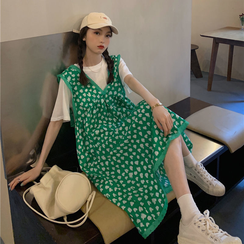 Đầm Hai Dây Dáng Rộng In Hoa Xinh Xắn Theo Phong Cách Nhật Bản Cho Nữ