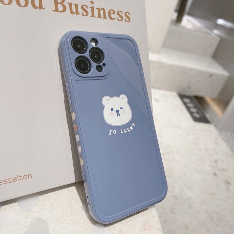 AoxingỐp Điện Thoại TPU Mềm Họa Tiết Gấu Đáng Yêu Cho IPhone 7 / 8 SE 2020 7P / 8Plus X XS XR 11 12 Mini Pro Max