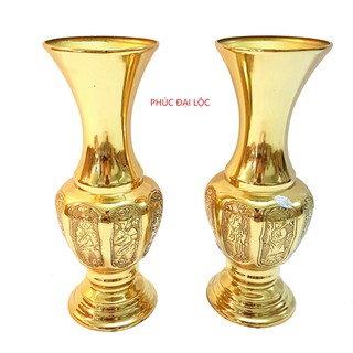 Lọ hoa bát tiên cao 30 cm màu vàng sáng bóng