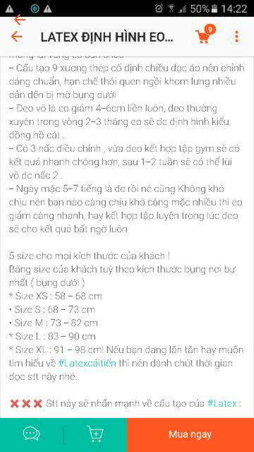 . Đai nịt eo latex 9 xương hàng italy | BigBuy360 - bigbuy360.vn