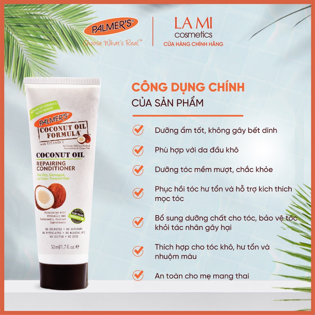Dầu xả dưỡng tóc dầu dừa Palmer's 250ml