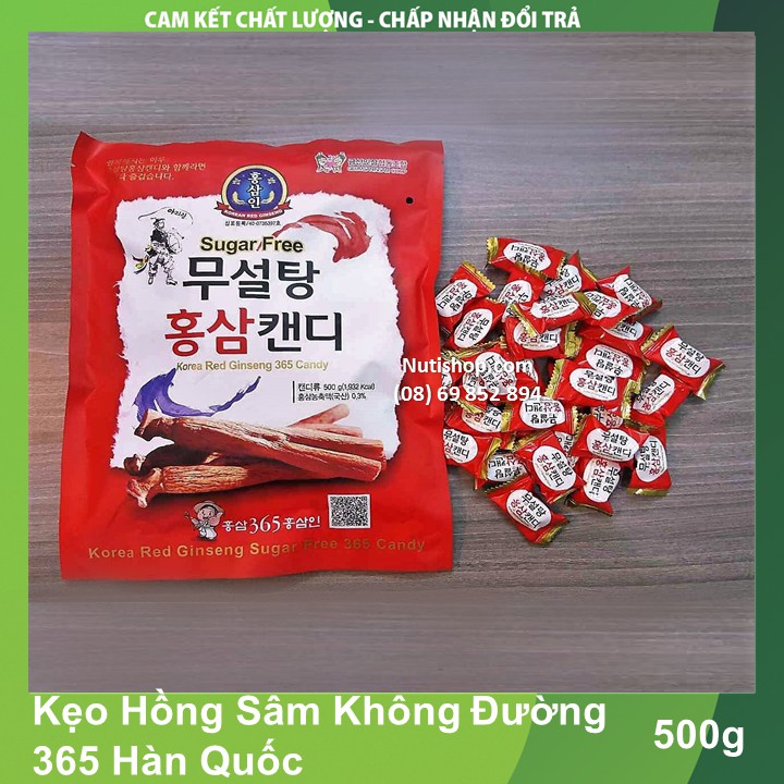Kẹo Hồng Sâm Không Đường 365 Hàn Quốc 500g