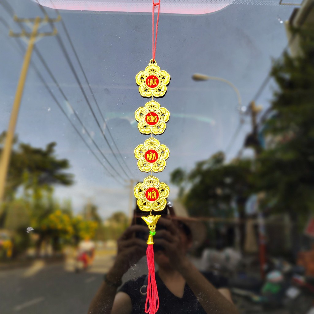 Dây treo trang trí tết HOA MAI SONG CÁ A18