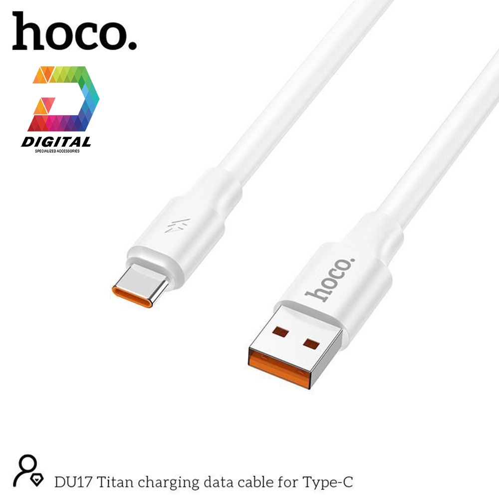 Cáp Sạc Nhanh Cổng Type C Hoco DU17 Chính Hãng Dài 1 Mét