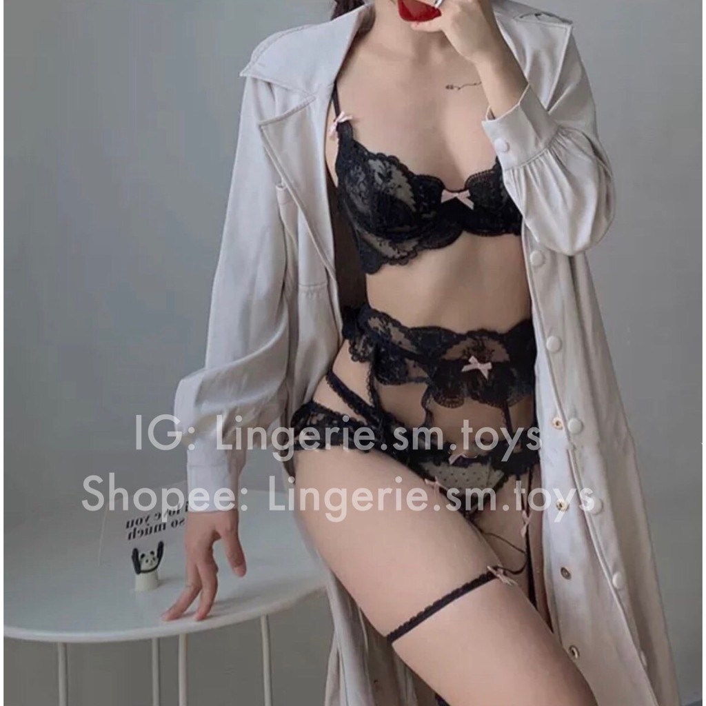 Bralette Set + Đai Eo Nối Đùi Sexy - Nội Y Ren Cao Cấp Gợi Cảm • MY9924 | BigBuy360 - bigbuy360.vn