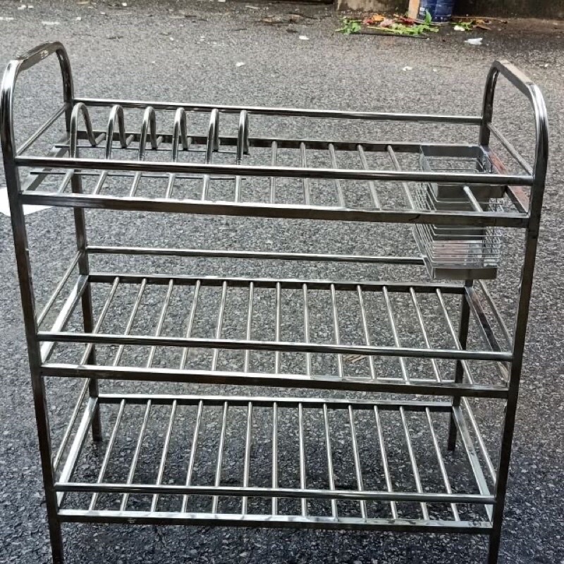 Chạn úp bát/Kệ úp bát đĩa inox Sài Gòn kèm ống đũa cao cấp dày đẹp