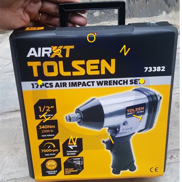 BỘ 17 MÓN SÚNG HƠI MỞ BU LÔNG 1/2 inch Tolsen Air Impact Wrench set 73382