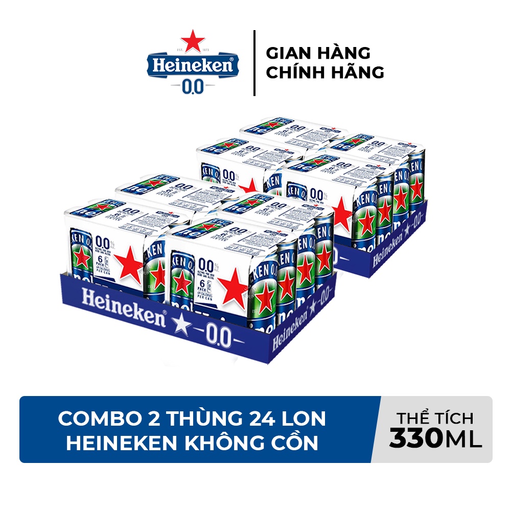 HỎA TỐC HCM - Combo 2 Thùng 24 lon bia không cồn Heineken 0.0 330ml/lon