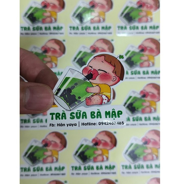 In tem dán, sticker khổ a3, thiết kế theo yêu cầu!