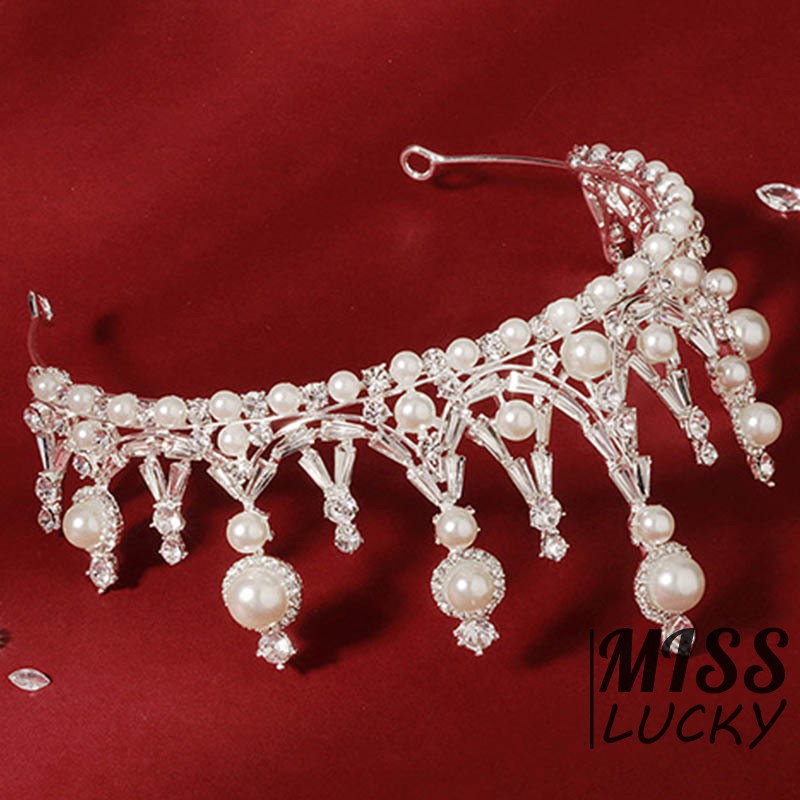 Vương Miện Đính Đá Và Ngọc Trai Giả Thời Trang Cho Nữ