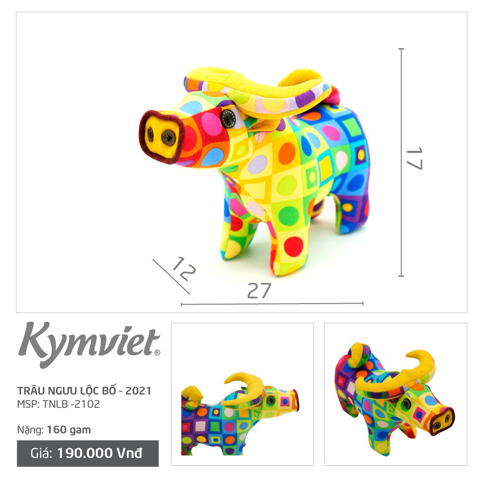 Đồ Chơi Nhồi Bông Hình Trâu Ngưu Lộc Bố Kymviet Craft