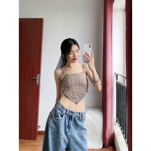 Áo 2 Dây Trái Tim Kẻ