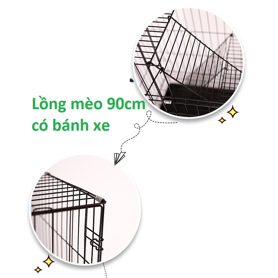 LM600- Lồng mèo 3 tầng xịn xò KT 90cm rộng 60cm sâu 40cm tự ráp