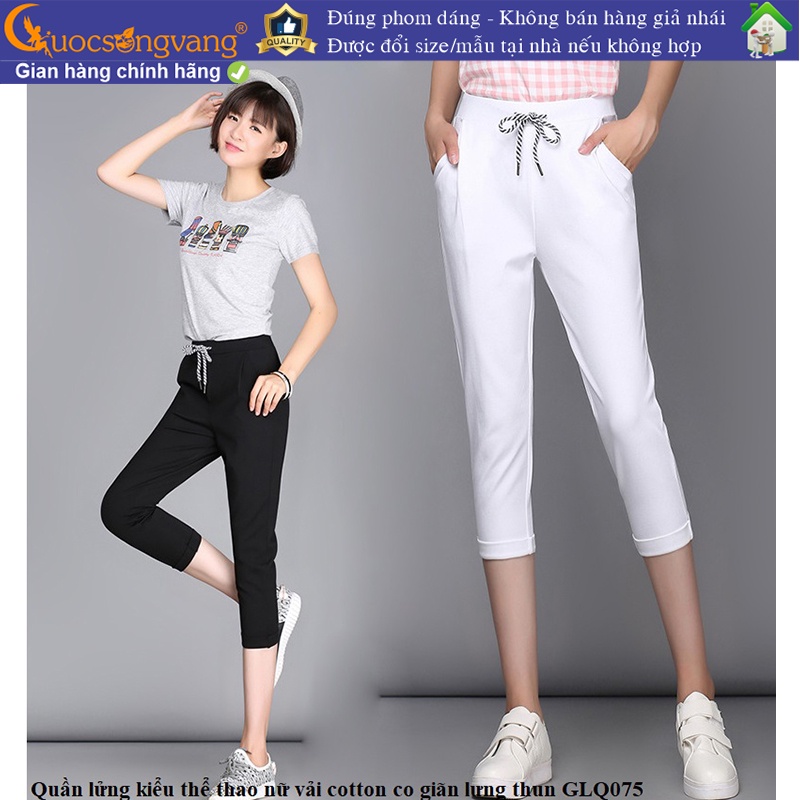 Quần lửng thể thao quần lửng nữ lưng cao co giãn 4 chiều GLQ075 Cuocsongvang