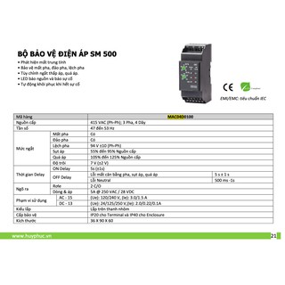 MAC04D0100 - Rơ le bảo vệ mât pha, mất trung tính