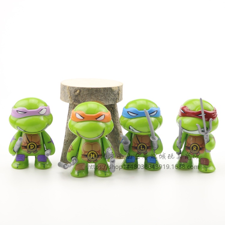 Set 4 Mô Hình Nhân Vật Hoạt Hình Ninja Rùa Trang Trí