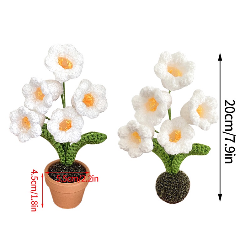 Chậu Hoa Lily Đan Tay Để Bàn Trang Trí Nội Thất