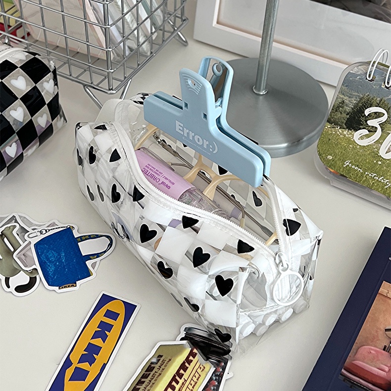 Túi Đựng Bút Trong Suốt Chống Thấm Nước In Họa Tiết Dễ Thương Tiện Dụng Cho Học Sinh