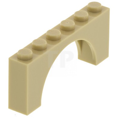 LEGO Gạch 1x6x2 Mái Vòm Cửa Nhà Màu Vàng Cát ID 6106187 15254