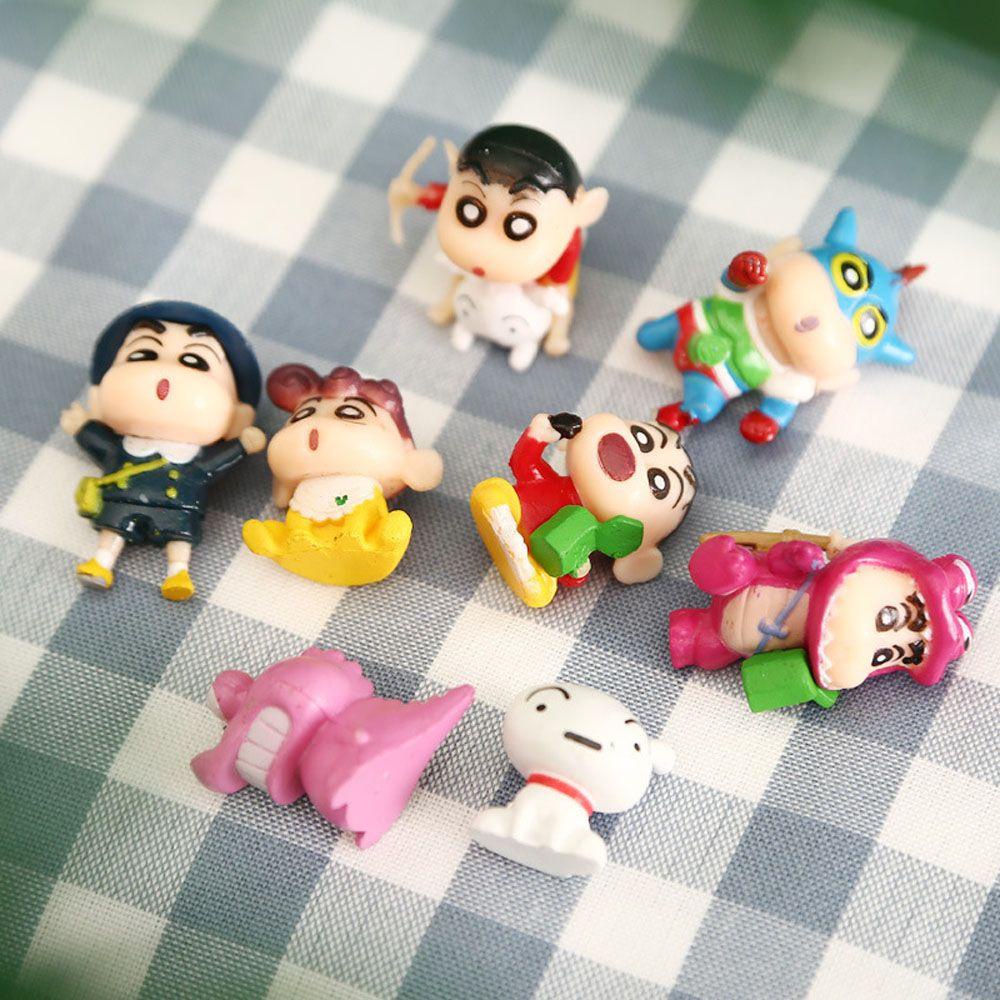 LILYES Set 8 Mô Hình Nhân Vật Phim Crayon Shinchan Dễ Thương