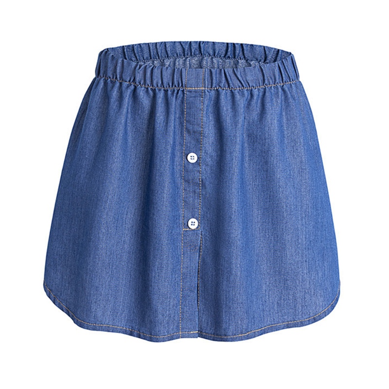 Áo Sơ Mi Giả Denim Dáng Chữ A Giả Váy Xếp Tầng Cài Nút Thời Trang Mùa Xuân Cho Nữ