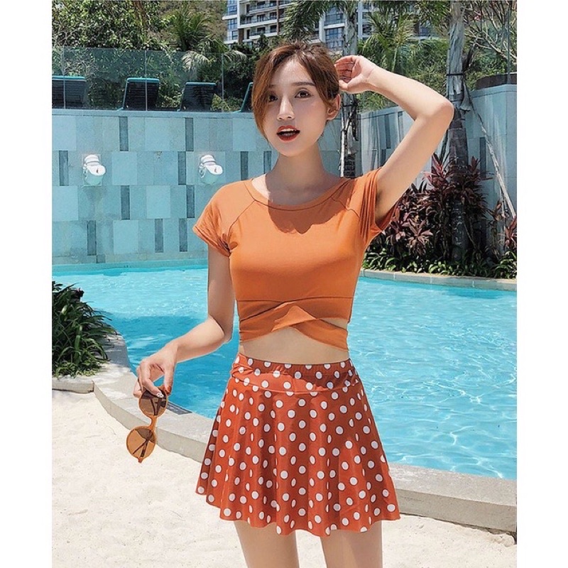 Đồ đi biển nữ HANA bikini đi biển chấm bi vải thun co giãn tôn dáng - sp 25