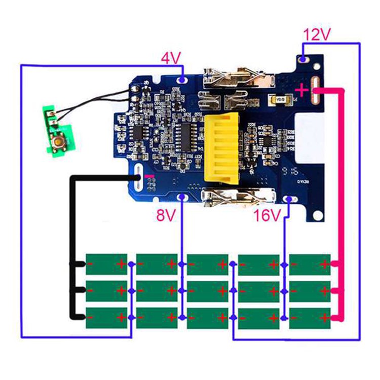 MAKITA Bảng Mạch Sạc Bl1830 Li-Ion Bms Pcb Cho Máy Vape 18v Bl1815 Bl1860 Lxt400