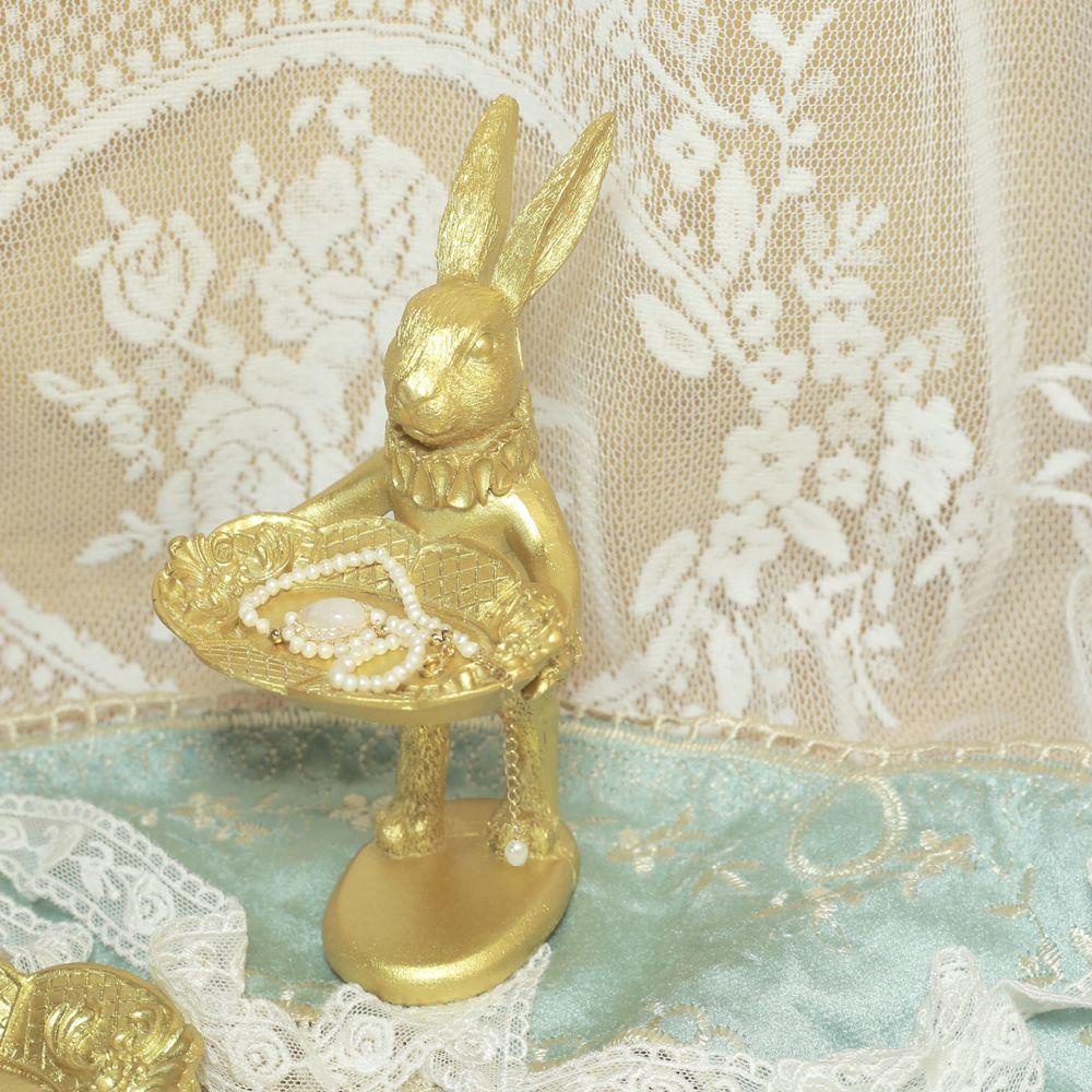 Phụ Kiện Trang Trí Nhà Cửa Hình Thỏ Bằng Nhựa Màu Ngà Xinh Xắn Ốp