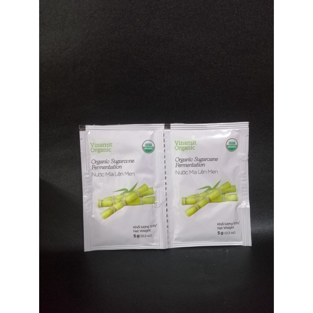 Nước mía lên men Vinamit hữu cơ 100% hộp 50g 10 gói nhỏ phiên bản mới