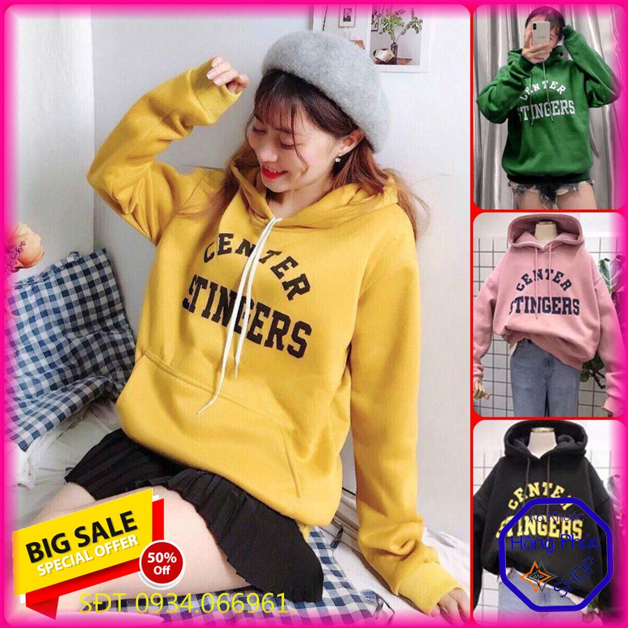 [Giá Sale] ÁO HOODIE NỈ NGOẠI HD940 (Center Stingers)