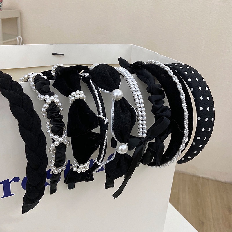 Băng Đô Bản Rộng Đính Ngọc Trai Thời Trang Thu Đông Phong Cách Hàn Quốc 2022