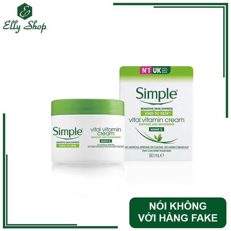 Kem dưỡng ban đêm Simple Kind To Skin Vital Vitamin Night Cream - 50ml