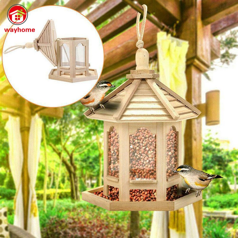 Dụng Cụ Đựng Hạt Giống Bằng Gỗ Treo Lồng Nuôi Chim