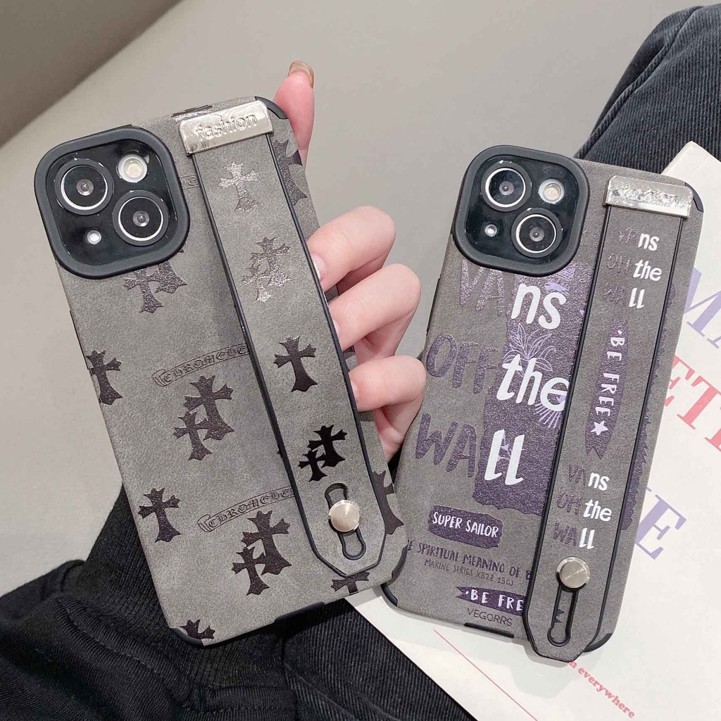 Ốp Điện Thoại Da Lộn Có Dây Đeo Cổ Tay Cho iPhone 14ProMax 13 12Pro 11Promax 7P XS XR