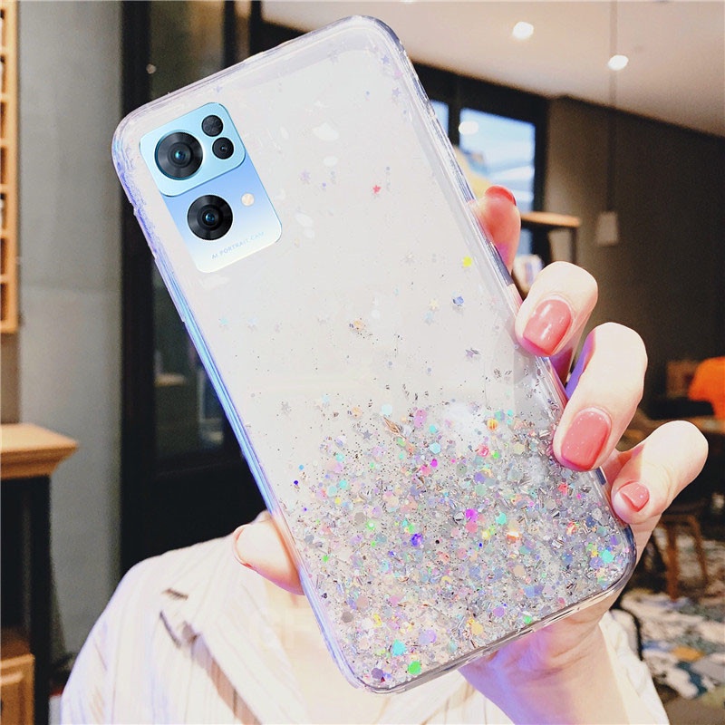 Ốp Điện Thoại Màu Trơn Lấp Lánh Cho OPPO Reno7 Pro 5G Reno 7 Z 7Z 6Z Reno6 Z Reno 6 Pro A76 A95 4G A16