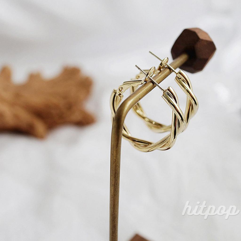 Khuyên Tai Dạng Vòng Tròn Màu Trơn Tinh Tế Cho Nữ