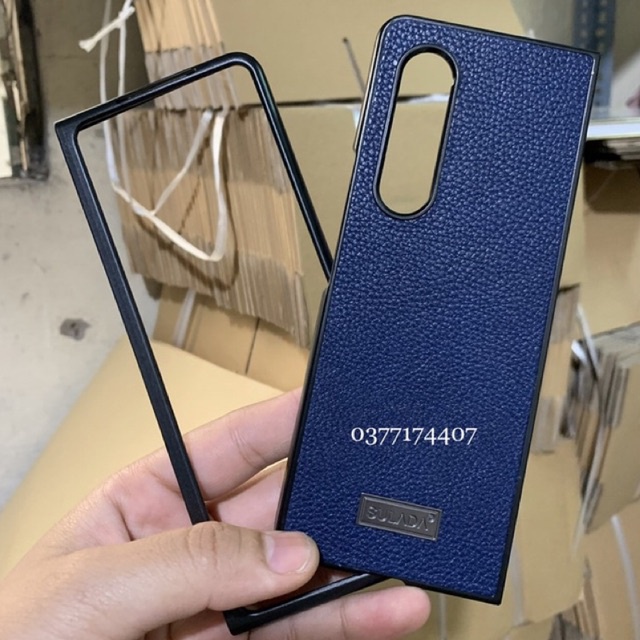 Ốp lưng Sulada da sần cho Samsung Z Fold 3 2 mảnh ôm máy sang trọng