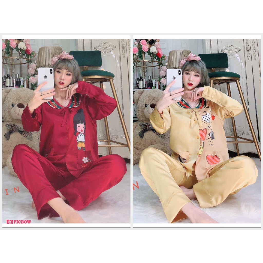 Đồ Bộ Pijama/ Đồ Ngủ Nữ - Lụa Satin Cao Cấp