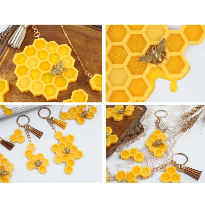 Sa Khuôn Làm Móc Khóa Hình Tổ Ong Diy 2022