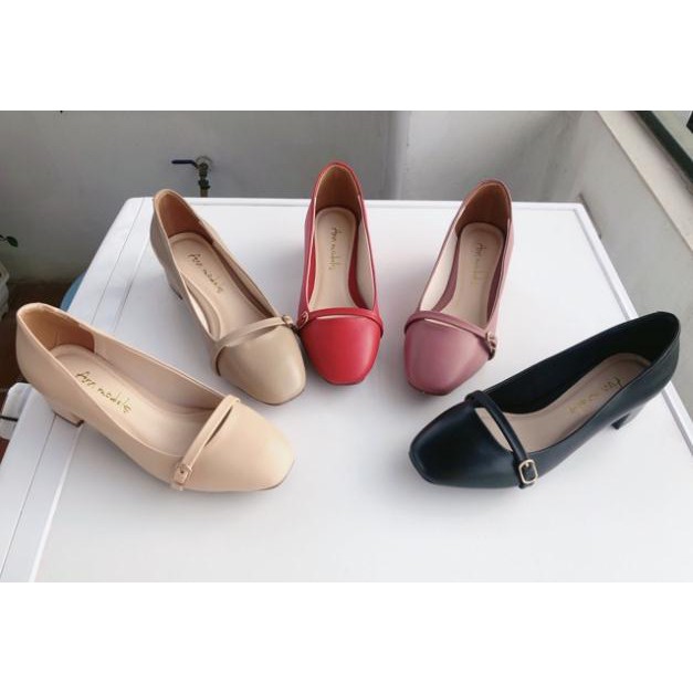 Giầy 3f gót vuông