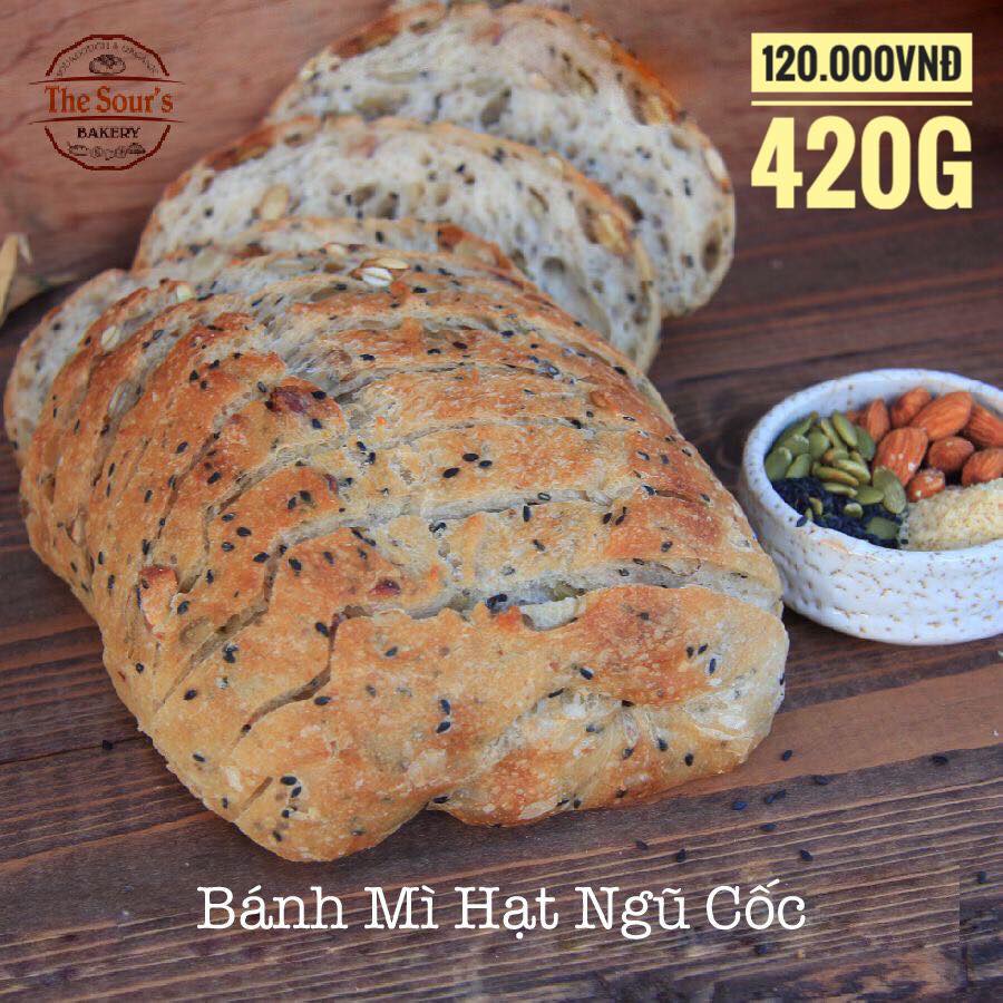 Bánh mì Trắng và Hạt ngũ cốc men tự nhiên - sourdough white and seeds bread