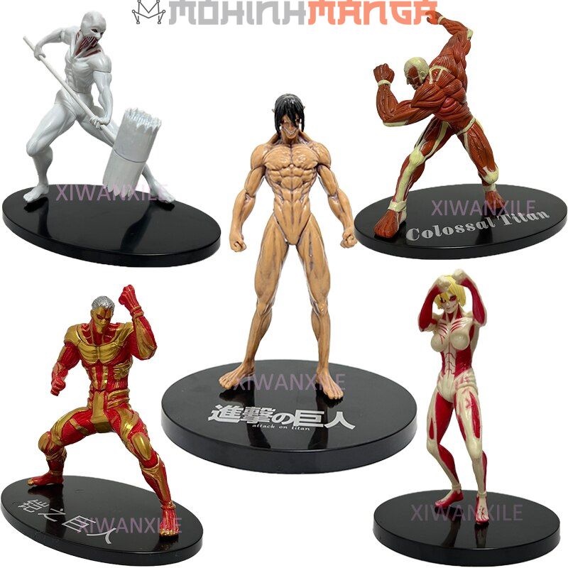 Mô hình Attack on titan khổng lồ Colossal, titan búa chiến, Titan tiến công Eren, titan thiết giáp Reiner, titan hình nữ