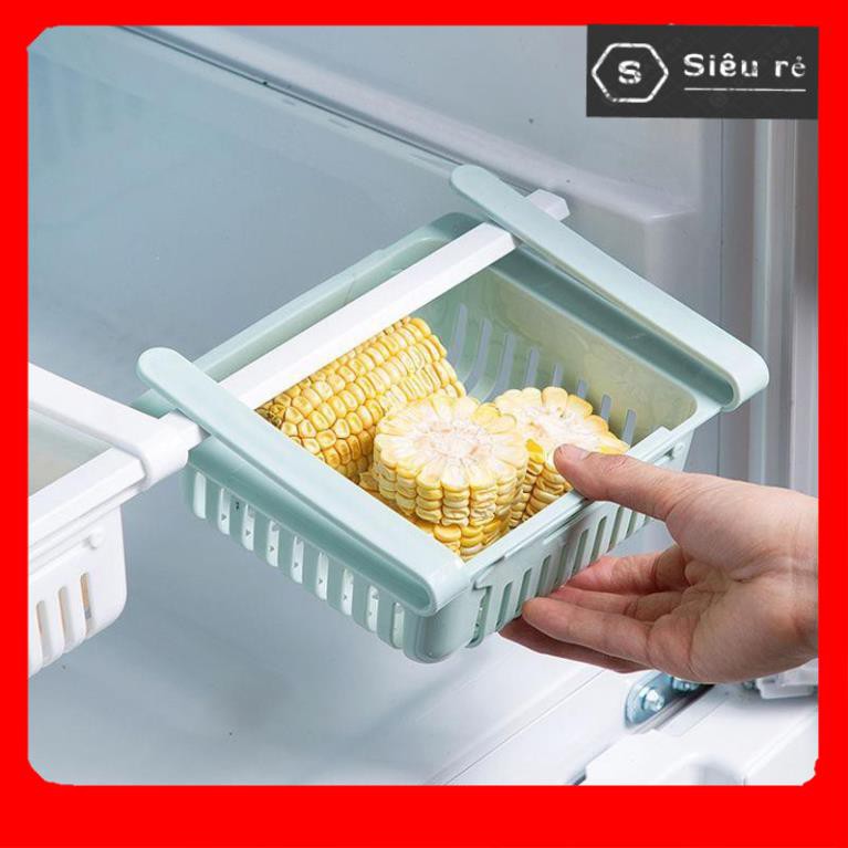 Khay rổ nhựa kéo dài đựng thức ăn thực phẩm trong tủ lạnh thông minh tiện dụng (MS1823)